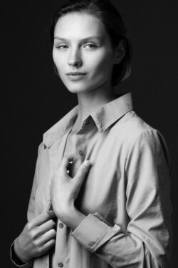 Black and white photo of Modeling Agency Icon model Annika